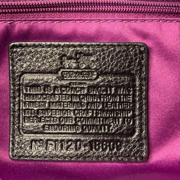 Coach Madison Black Leather Convertible Satchel with Shoulder Strap Medium Size - Picture 12 of 13